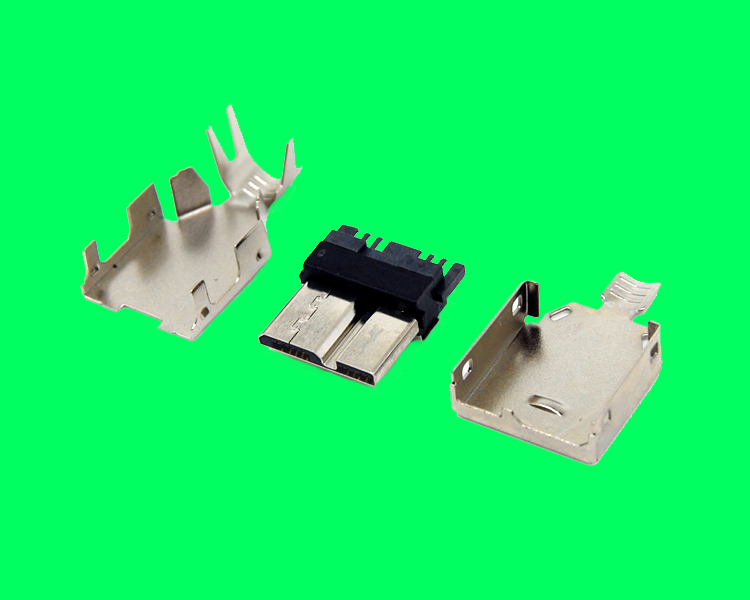 MICRO USB 3.0 B TYPE MALE 全通槽厚款成品圖