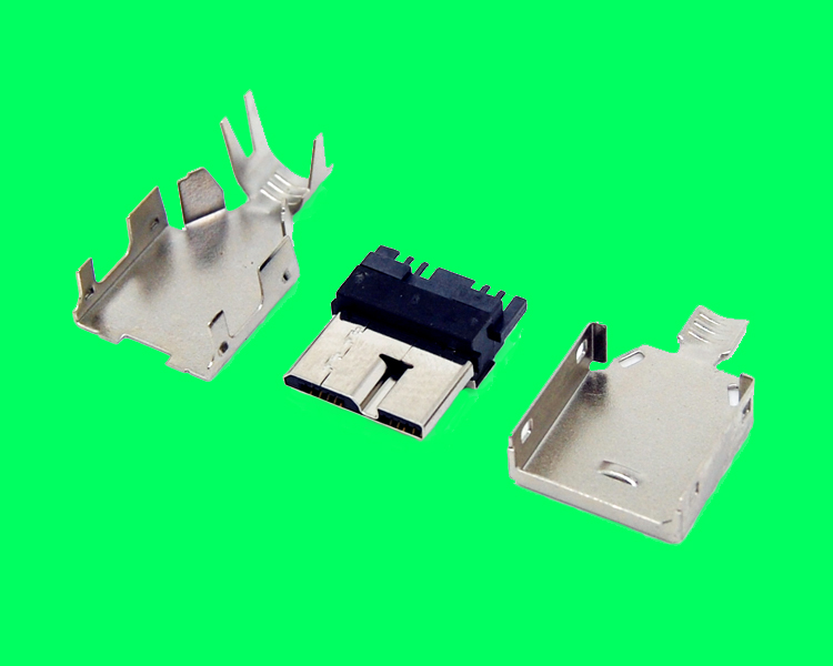 MICRO USB 3.0 B TYPE MALE 半通槽厚款成品圖