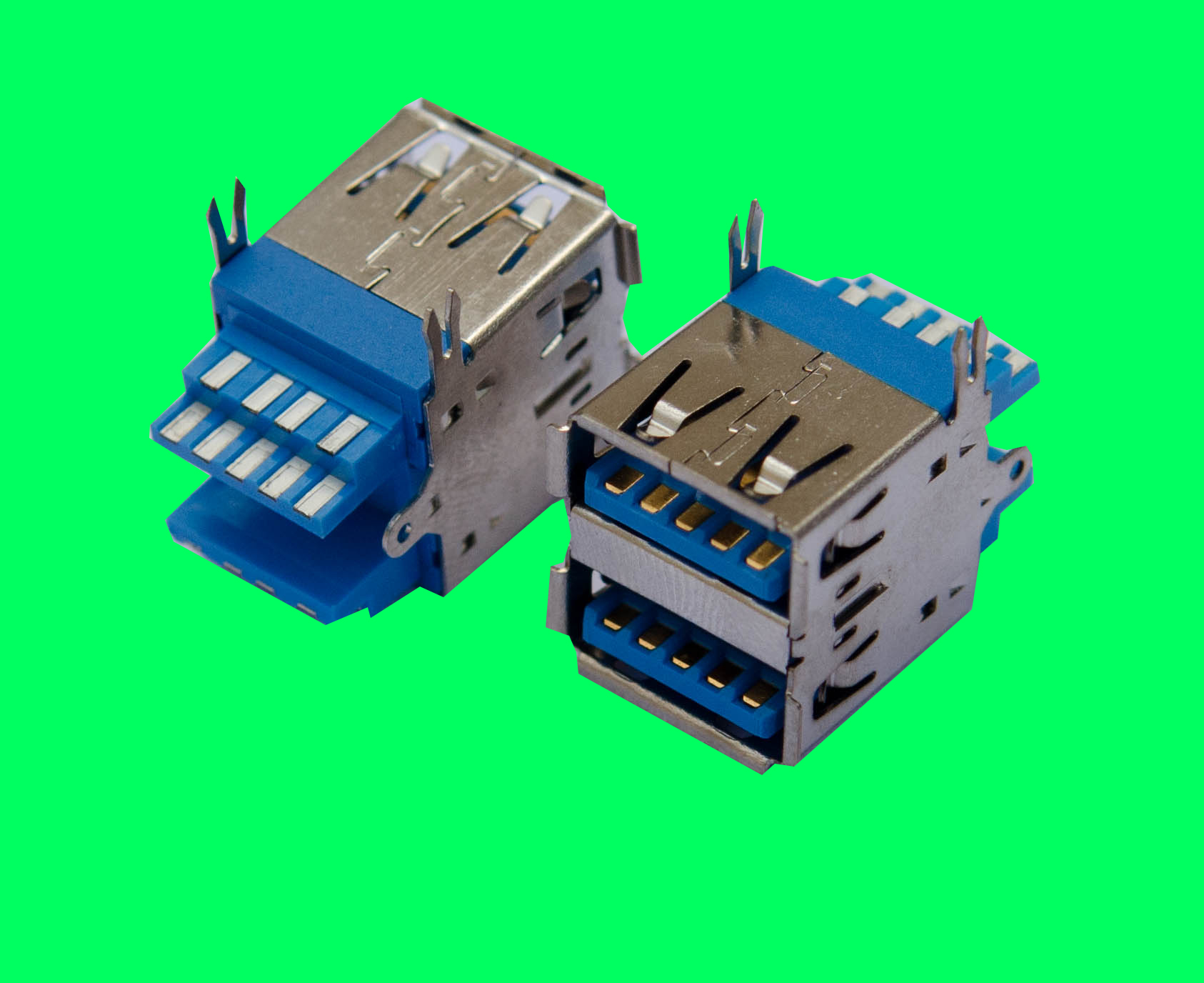 USB3.0AF雙層焊線(xiàn)一體式帶魚(yú)叉腳