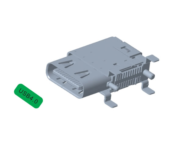 USB TYPE C 3.1 側(cè)插母座 雙殼 DIP+SMT