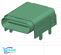 USB 3.1 TYPE C 24P 母座 雙排貼板 墊高型 CH3.4 PH4.0 腳長(zhǎng)2.4 - 腳長(zhǎng)1.5
